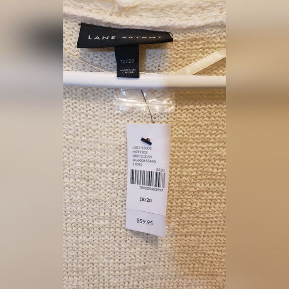 Lane Bryant 18/20 NWT Cream Ivory Open Front Short Sleeve Duster Vest Cardigan - Picture 5 of 7
